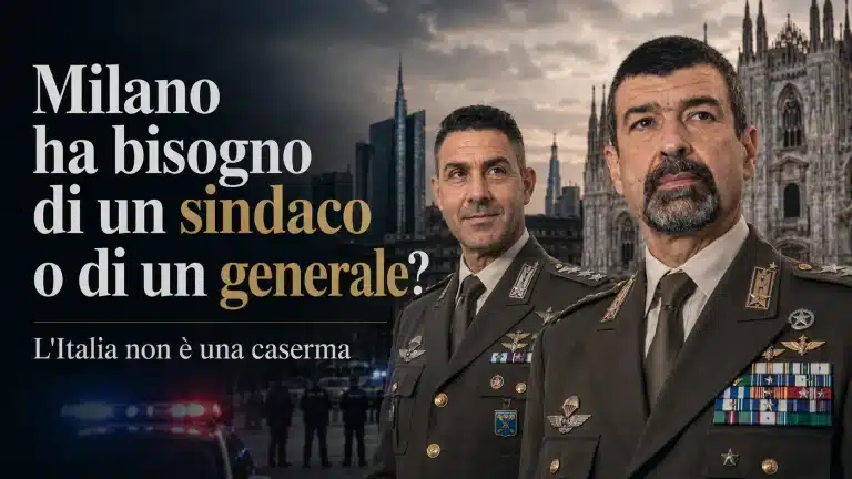 Carmelo Burgio sindaco Milano, elaborazione grafica con Roberto Vannacci sul ruolo dei generali nella politica