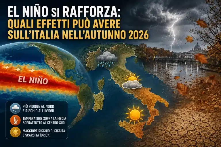 El Niño e possibili effetti sul meteo in Italia nell’autunno 2026
