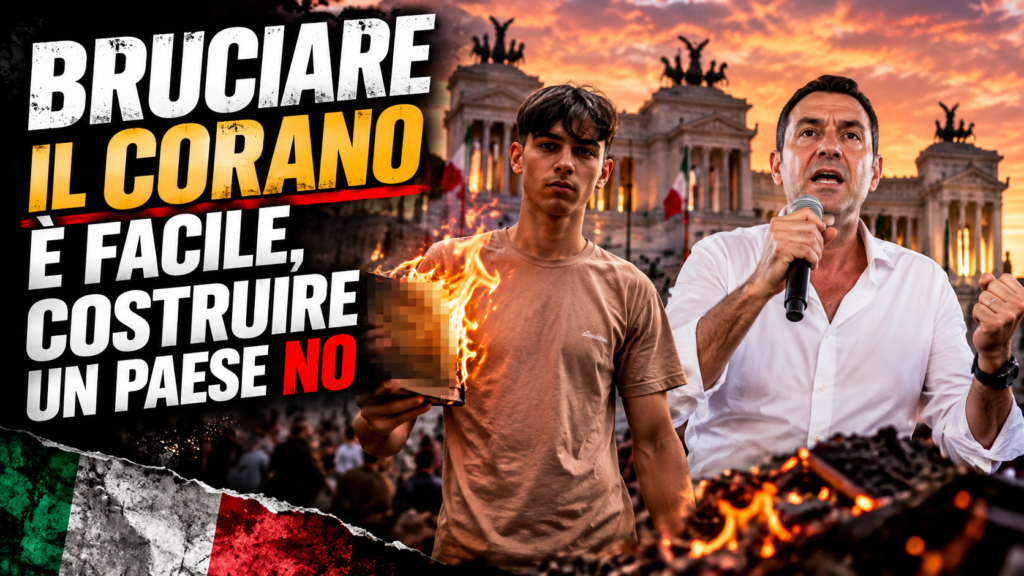 Bruciare il Corano, immagine editoriale su Ferenc Venturelli, Vannacci e il dibattito politico in Italia