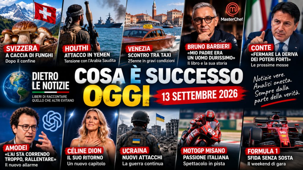Cosa è successo oggi 13 settembre 2026: Conte, Amodei, Ucraina, Venezia e MotoGP