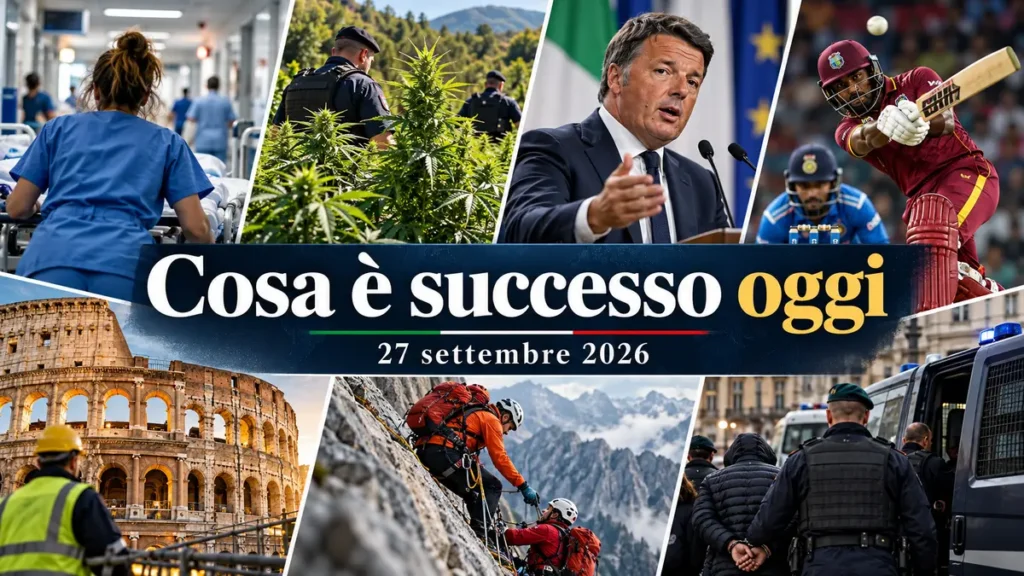 Cosa è successo oggi 27 settembre 2026, principali notizie dall’Italia e dal mondo